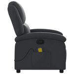 vidaXL Fauteuil de massage inclinable noir cuir véritable