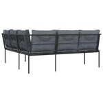 vidaXL Canapé de jardin avec coussins forme de L noir acier textilène