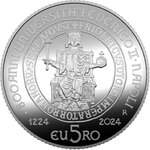 Pièce de monnaie 5 euro Italie 2024 argent BE - Université Frédéric II  à Naples