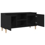 Meuble TV vidaXL avec pieds en bois Noir Chêne 102x35x50 cm