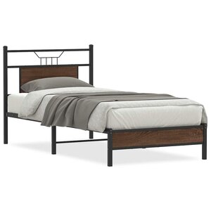 vidaXL Cadre de lit sans matelas chêne marron 90x200cm bois ingénierie