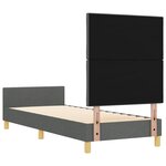 vidaXL Cadre de lit avec tête de lit Gris foncé 80 x 200 cm tissu