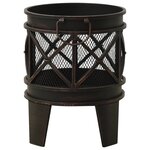 Vidaxl foyer rustique avec tisonnier φ42x54 cm acier