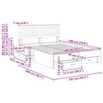 vidaXL Cadre de lit Chêne Sonoma 140 x 190 cm Bois d'ingénierie