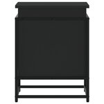 vidaXL Boîte de rangement avec couvercle noir bois d'ingénierie