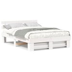 vidaXL Cadre de lit Blanc 160 x 200 cm Bois massif en pin