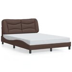 vidaXL Cadre de lit sans matelas Hvar marron 140x190 cm similicuir