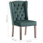 vidaXL Chaise de salle à manger Vert foncé Velours