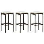 vidaXL Ensemble de bar de jardin 4 Pièces coussins Résine tressée Marron
