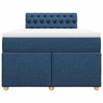 vidaXL Sommier à lattes de lit avec matelas bleu 120x190 cm tissu