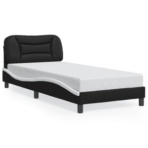 vidaXL Cadre de lit sans matelas noir et blanc 90x190 cm similicuir