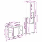 vidaXL Ensemble de mobilier de salle de bain avec stockage 3 Pièces Noir
