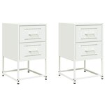 vidaXL Tables de chevet 2 Pièces blanc 36x39x60 5 cm acier
