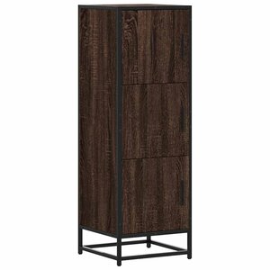 vidaXL Buffet haut chêne marron 35 5x35x106 5 cm bois ingénierie métal