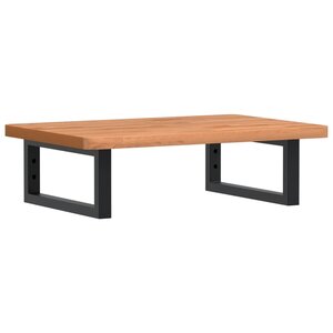 vidaXL Étagère de vasque murale acier et bois massif de hêtre