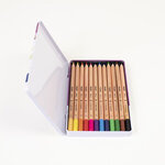 Crayons de couleur mine épaisse Ø 3 5 mm hexagonaux Boite métallique 12 pièces