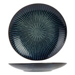 Cosy & Trendy Assiette à motif de rayures Atlantis 4 Pièces Ø27 5 cm bleu
