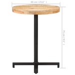 vidaXL Table de bistro Ronde Ø60x75 cm Bois de manguier brut