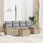 vidaXL Ensemble de canapé de jardin 6 Pièces beige et gris clair