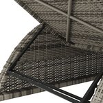 vidaXL Chaise longue avec coussin gris foncé Résine tressée Gris