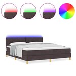 vidaXL Lit à ressorts avec matelas Marron foncé 180 x 200 cm tissu