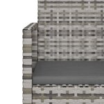 vidaXL Mobilier d'extérieur 4 Pièces avec coussins Résine tressée Gris