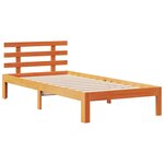 vidaXL Lit bibliothèque sans matelas cire marron 90x200 cm pin massif