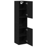 vidaXL Cabinet de salle de bain avec porte Chêne noir 30 x 30 x 130 cm