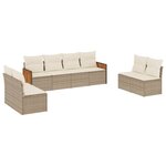 vidaXL Salon de jardin avec coussins 8 Pièces beige résine tressée