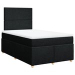 vidaXL Sommier à lattes de lit avec matelas noir 120x190 cm tissu