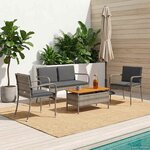 vidaXL Ensemble de jardin avec coussin acier