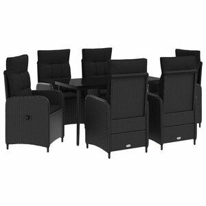 vidaXL Ensemble de Tables Basses 7 pc Noir