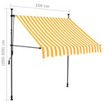 vidaXL Auvent manuel rétractable avec LED 100 cm Blanc et orange