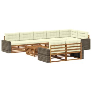 vidaXL Ensemble de canapés d'extérieur avec coussin 9 Pièces