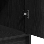 Set de coiffeuse 3 pièces avec LED en bois d'ingénierie noir