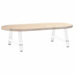 vidaXL Pieds de table basse en forme de A  2 pièces  blanc  70 x (30-31) cm  acier