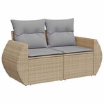 vidaXL Ensemble de canapé de jardin Manuel 9 Pièces beige et gris clair