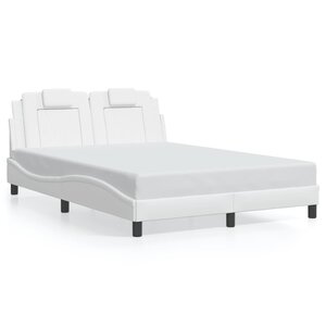 vidaXL Cadre de lit Viana sans matelas blanc 140x190 cm similicuir