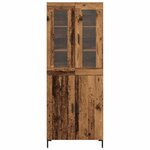vidaXL Haut Armoire Montage mural 2 Pièces Bois ancien 69 5 x 34 x 180 cm