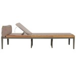 vidaXL Chaise longue avec coussins Bois d'acacia solide Marron
