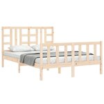 vidaXL Cadre de lit avec tête de lit 140x200 cm bois massif