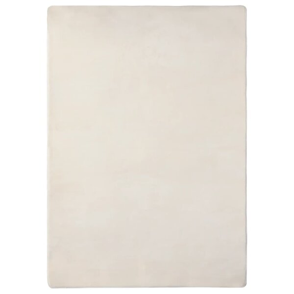 vidaXL Tapis peluche Crème 170x120 cm