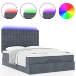 vidaXL Cadre de lit ottoman avec matelas gris foncé 140x200 cm velours