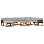 vidaXL Ensemble de canapés d'extérieur 9 Pièces Naturel et gris clair