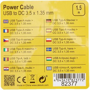 Câble USB A type A power CC 3,5 x 1,35 mm - 1,5 m DELOCK