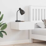 vidaXL Table de chevet Blanc 39 x 34 x 16 5 cm Bois massif en pin