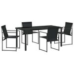 vidaXL Ensemble de salle à manger pour jardin 5 Pièces Noir