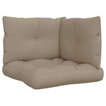 vidaXL Coussins de palette lot de 3 taupe tissu