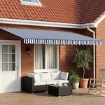 vidaXL Auvent rétractable électrique Bleu  Blanc  Anthracite 4 5 × 3 m