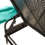 vidaXL Chaise longue avec auvent et table noir résine tressée